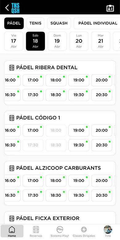 Reservar pista de pádel en Alzira desde la app de Tenisquash