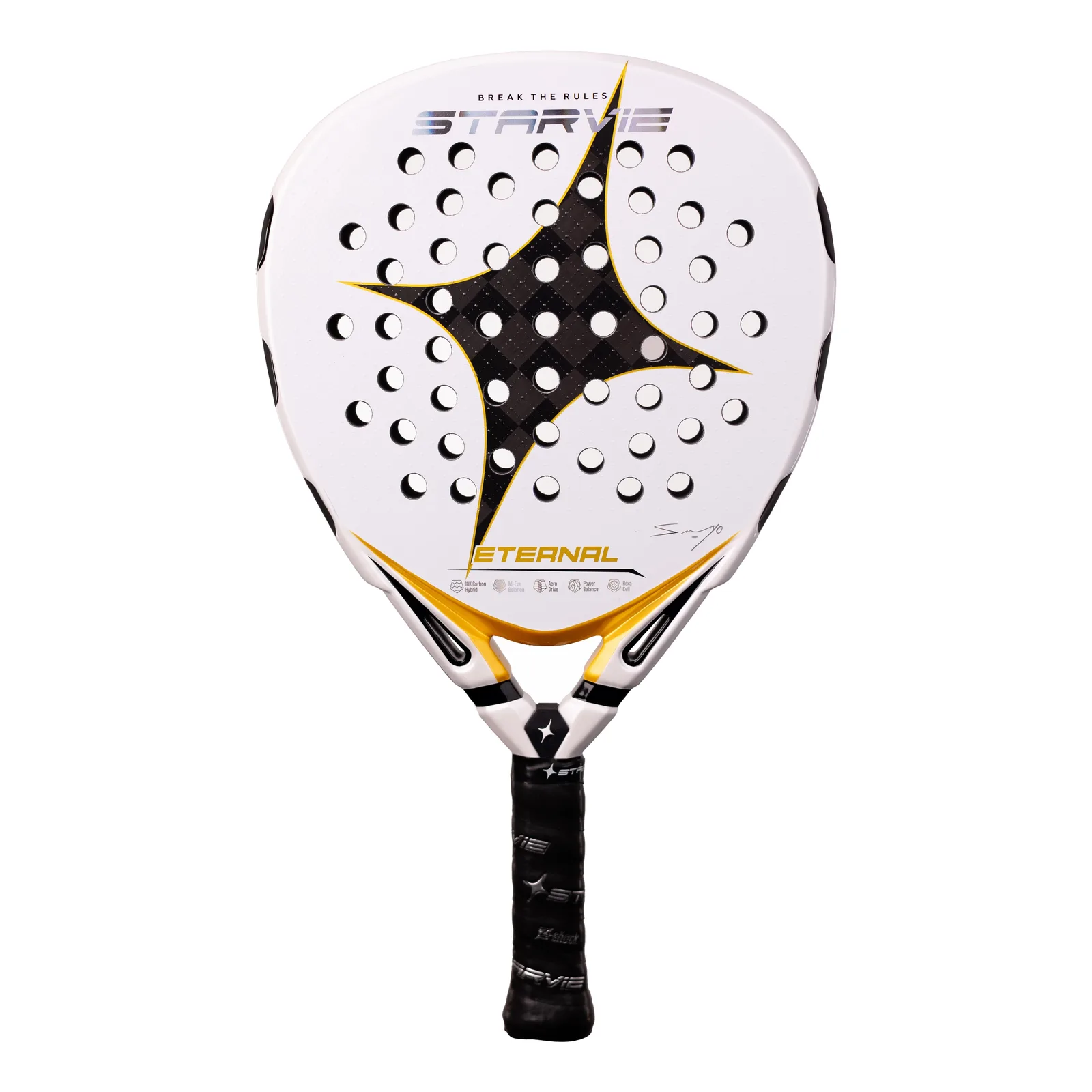 Pala de pádel StarVie Eternal 2027 de Sanyo Gutiérrez vista de frente
