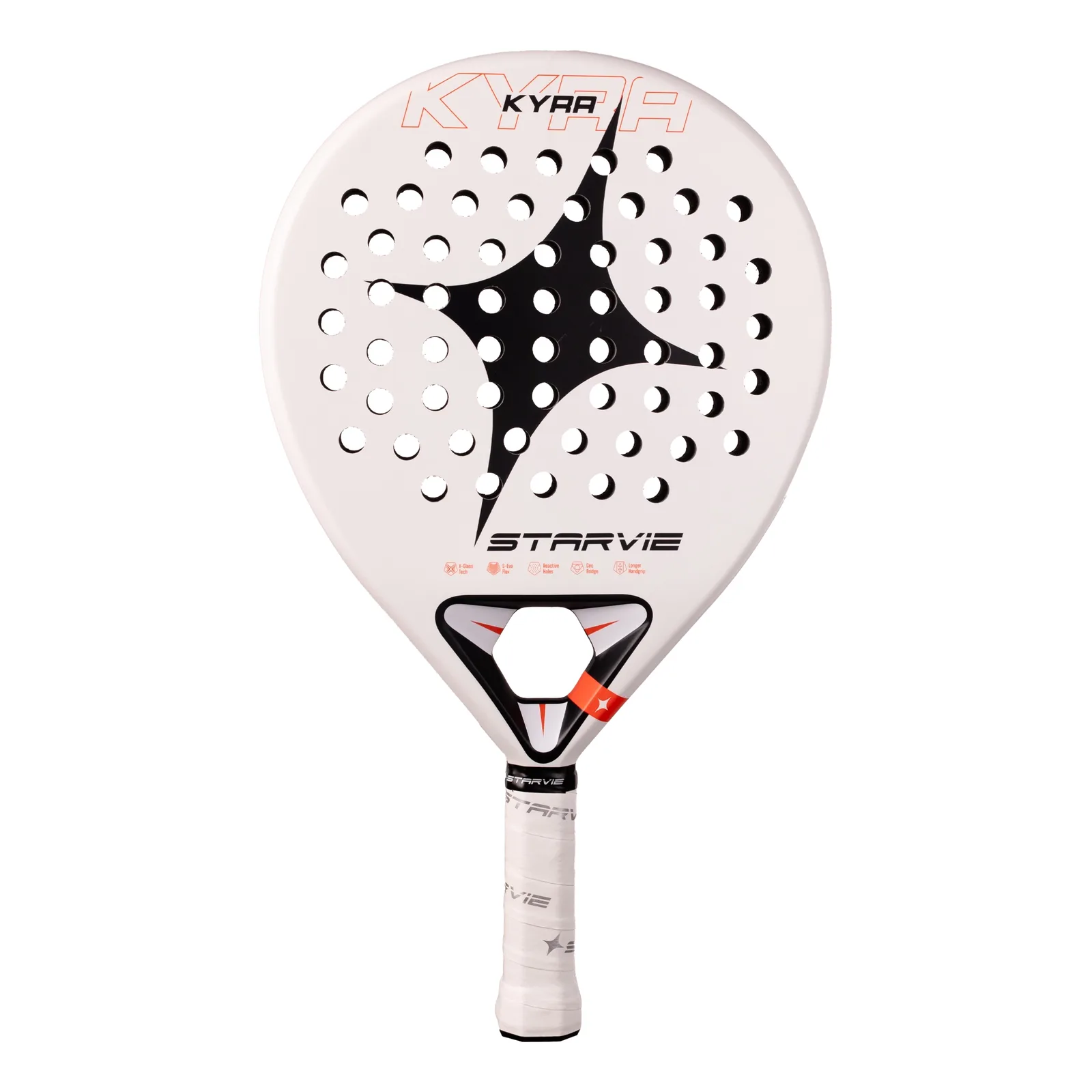 Pala de pádel StarVie Kyra 2027 vista de frente, en blanco